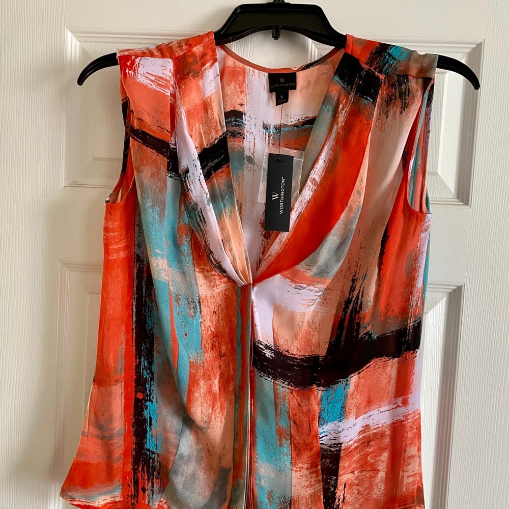 NWT- Worthington Color Splash Sleeveless Shirt